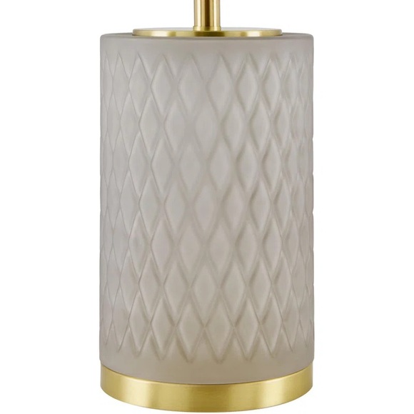 Glass and Brushed Gold Table Lamp - Picture 2 of 7